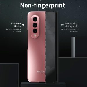 Foldable Electroplated 5g Case for Samsung Galaxy z Fold 4 - Rose Gold - Image 6