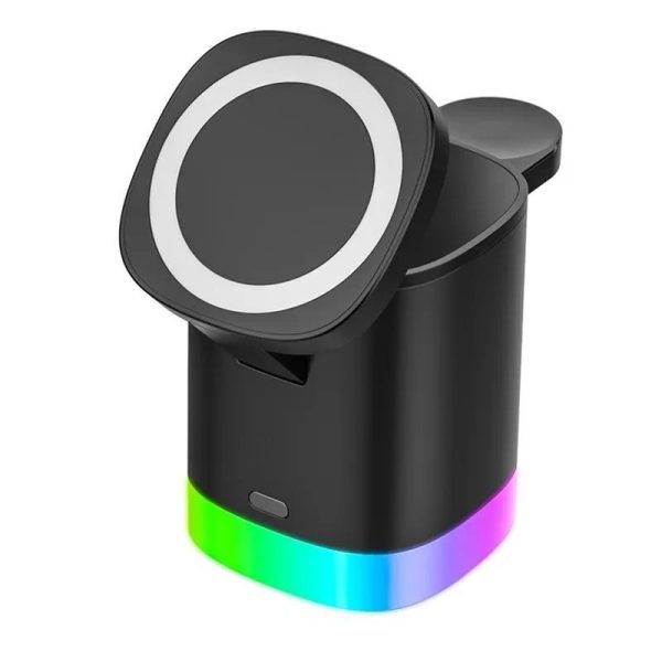 3 In 1 Magnetic Wireless Charger For Iphone Iwatch Airpods - Black - Image 3