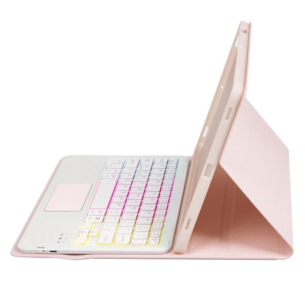 Bluetooth Keyboard Leather Case For Ipad 9.7 2018 & 2017 / Pro 9.7 / Air 2 With Touch Pad & Backlight - Pink - Image 11