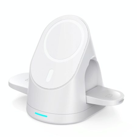 3 In 1 Magnetic Wireless Charging Bracket For Smartphone Iwatch Airpods - White