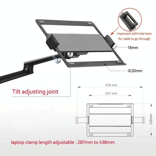 Adjustable Desktop Stand for 17-32 and 12-17 Monitors - Aluminum - Silver - Image 4