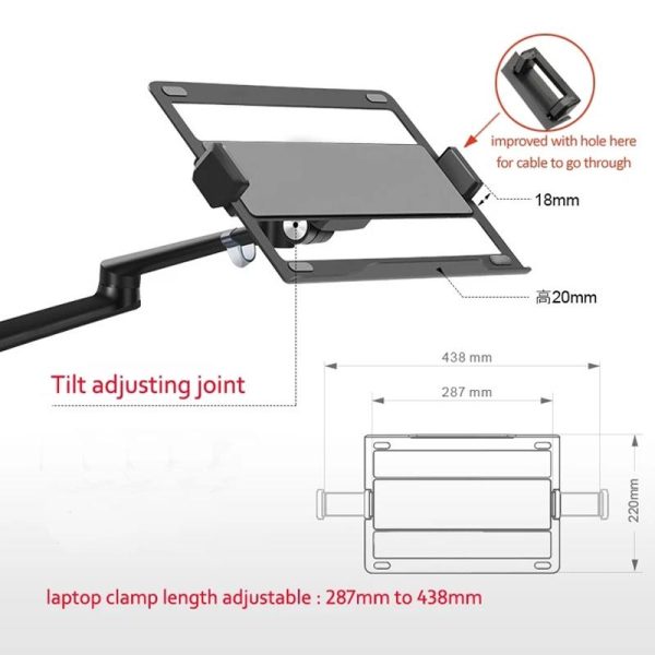 Adjustable Desktop Stand for 17-32 and 12-17 Monitors - Aluminum - Silver - Image 11