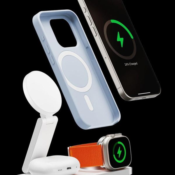 3 In 1 Magnetic Wireless Charging Dock For Apple Devices - White - Image 5