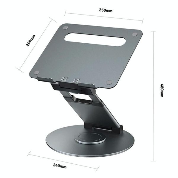 Adjustable 360 Degree Rotating Laptop Stand for 10-17 Inch Devices - Grey - Image 9