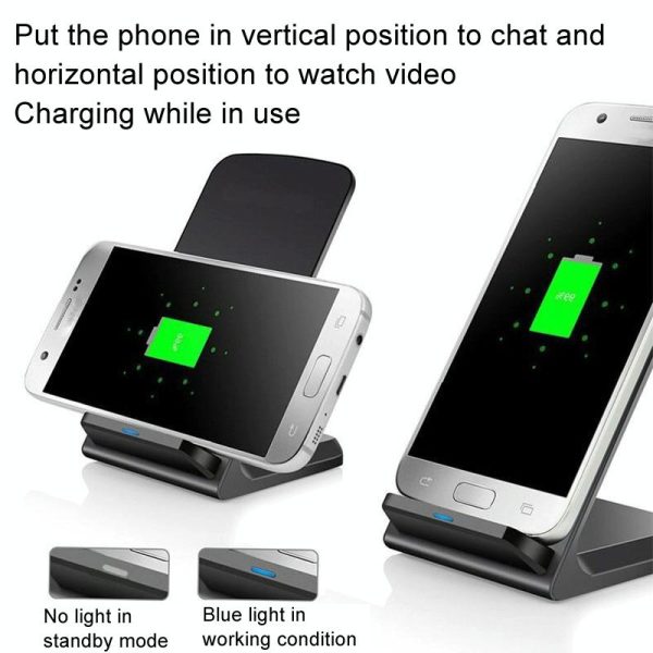 15W Wireless Desktop Charger With Fast Charging - White - Image 5