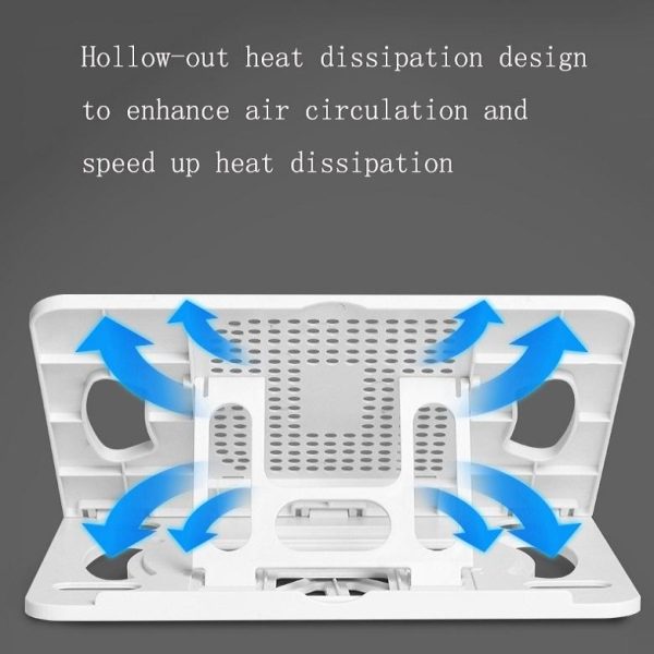 Adjustable Laptop Cooling Stand - Foldable Design - White - Image 7