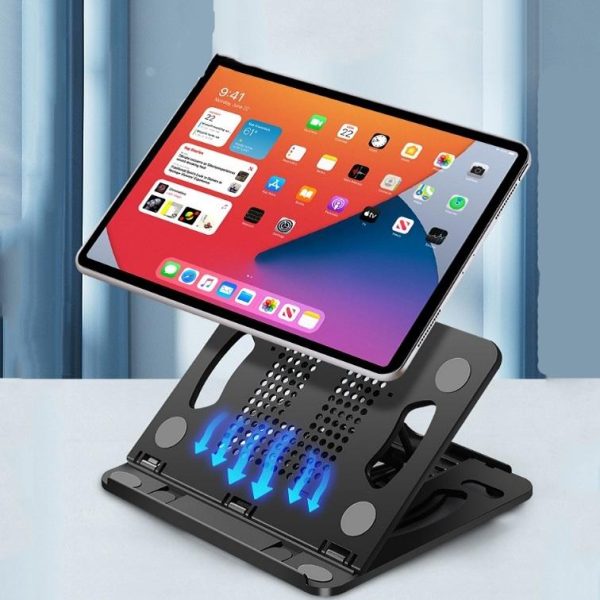 Adjustable Laptop Cooling Stand - Foldable Design - White - Image 8