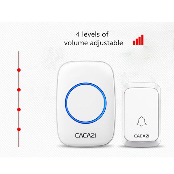 Wireless Waterproof Music Doorbell - 1 To 1 Battery Type - White - Image 9