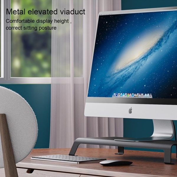 White Monitor Riser Bracket - Space-saving - Image 8