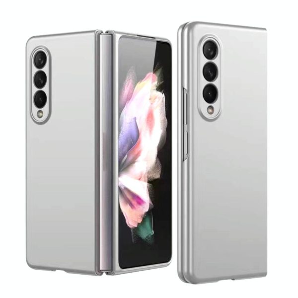 Foldable Metal-look Phone Case for Samsung Galaxy z Fold 4 - Silver