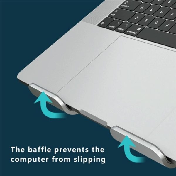 Adjustable Laptop Stand - Aluminum Alloy Desktop Riser - Grey - Image 8