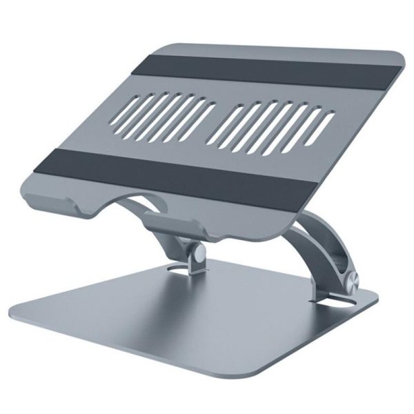 Adjustable Laptop Stand - Aluminum Alloy Desktop Riser - Grey - Image 10