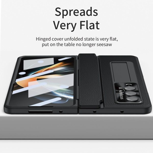 For Samsung Galaxy z Fold4 5G Full Coverage Phone Case with Hinge - Integrated Design - Black - Image 6