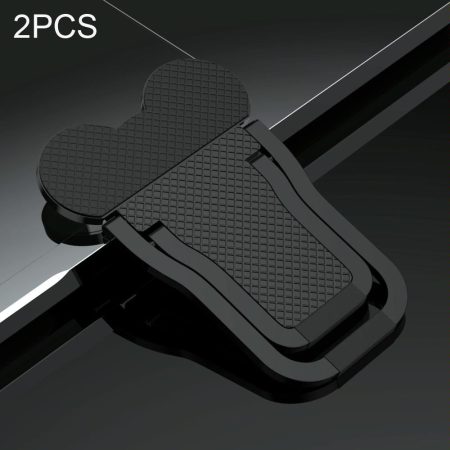 Foldable Metal Laptop Stand - Set of 2 - Black