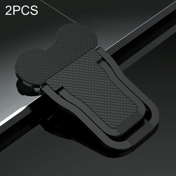 Foldable Metal Laptop Stand - Set of 2 - Black
