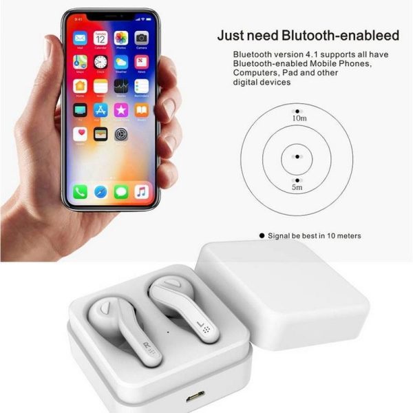 Mini Touch Control Wireless Earbuds with Charger Box - Hifi Bluetooth Tws - White - Image 4