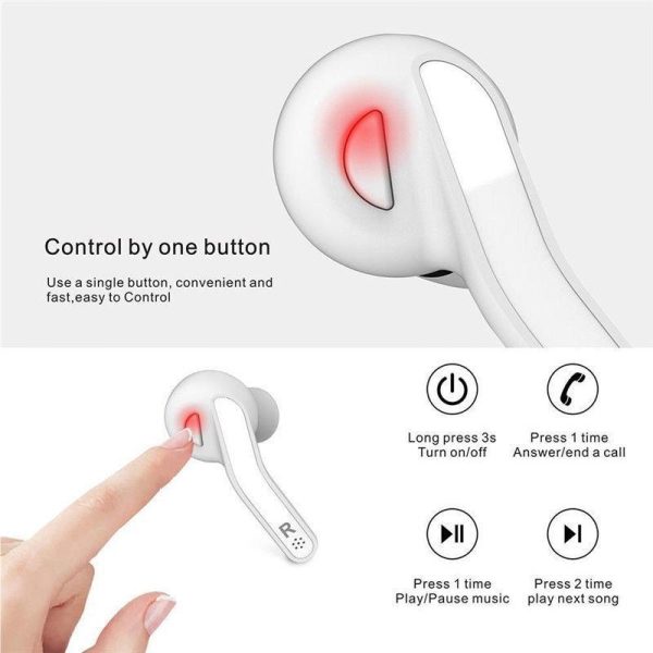 Mini Touch Control Wireless Earbuds with Charger Box - Hifi Bluetooth Tws - White - Image 5