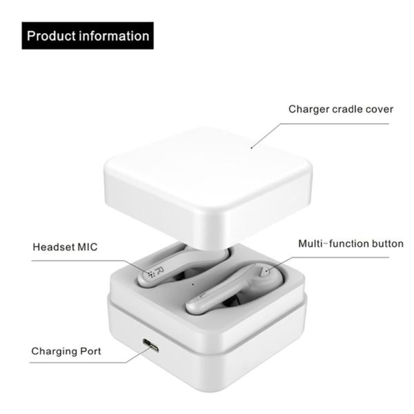 Mini Touch Control Wireless Earbuds with Charger Box - Hifi Bluetooth Tws - White - Image 6