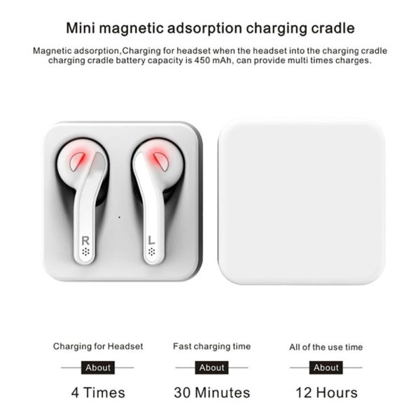 Mini Touch Control Wireless Earbuds with Charger Box - Hifi Bluetooth Tws - White - Image 8
