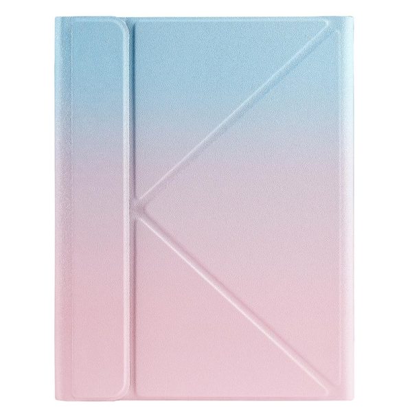 Bluetooth Keyboard Leather Case For Ipad 9.7 - Triangle Holder & Pen Slot - Gradient Rainbow - Image 10