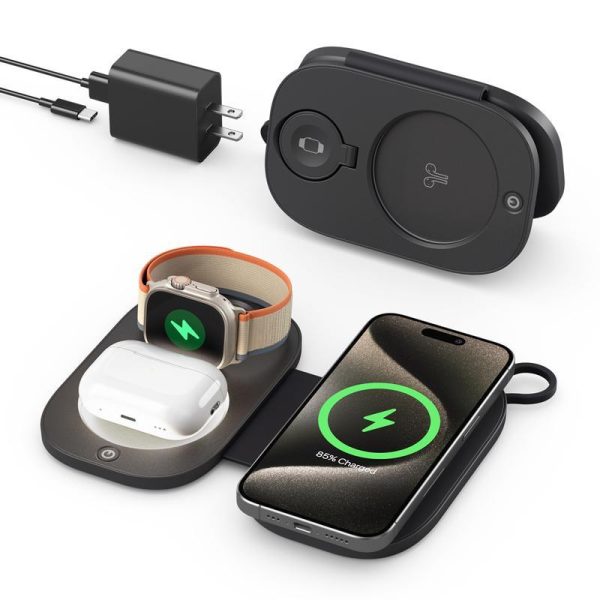 3 In 1 Magnetic Wireless Charger For Apple Devices - White - Image 3