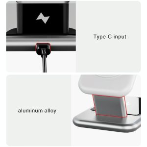 15W 3 In 1 Magnetic Wireless Charger - Black - Image 9