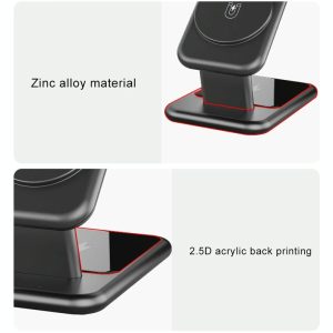 15W 3 In 1 Magnetic Wireless Charger - Black - Image 11