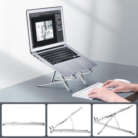 Adjustable Aluminum Laptop Cooling Bracket - Desktop - Silver