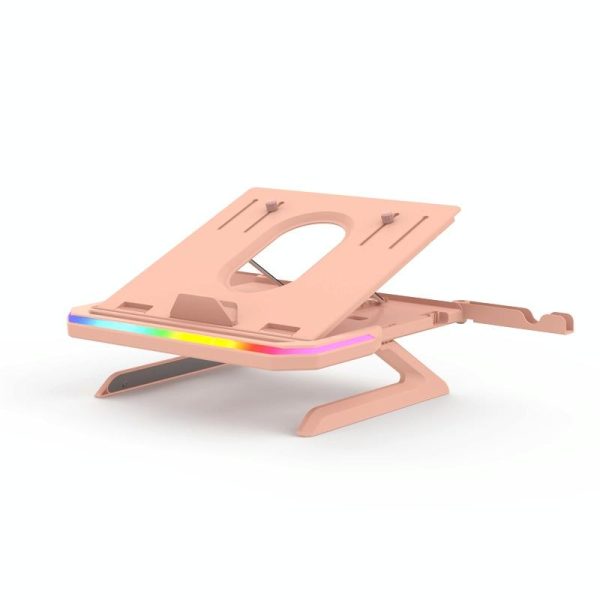 Adjustable Laptop Stand with 9 Levels of Lighting - Pink - Image 2