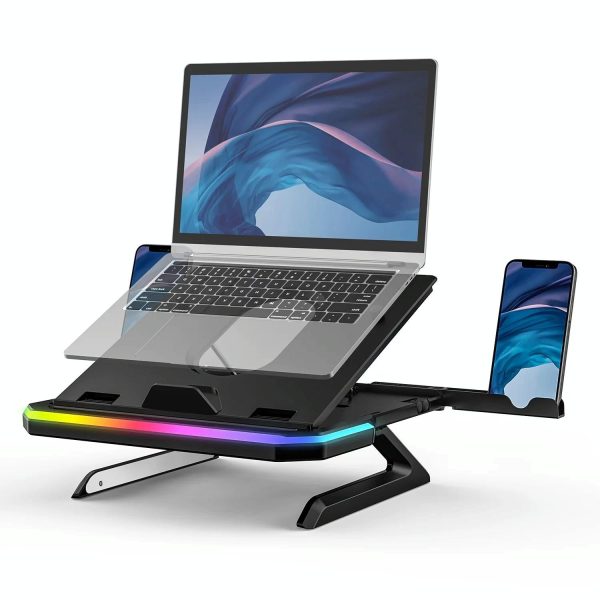 Adjustable Laptop Stand with 9 Levels of Lighting - Pink - Image 3