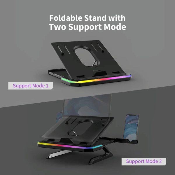 Adjustable Laptop Stand with 9 Levels of Lighting - Pink - Image 4