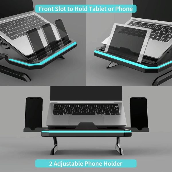 Adjustable Laptop Stand with 9 Levels of Lighting - Pink - Image 5