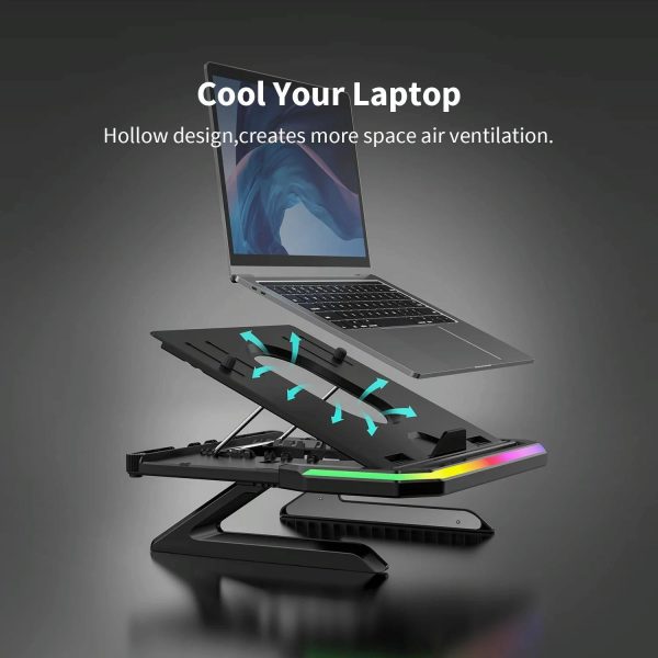 Adjustable Laptop Stand with 9 Levels of Lighting - Pink - Image 6