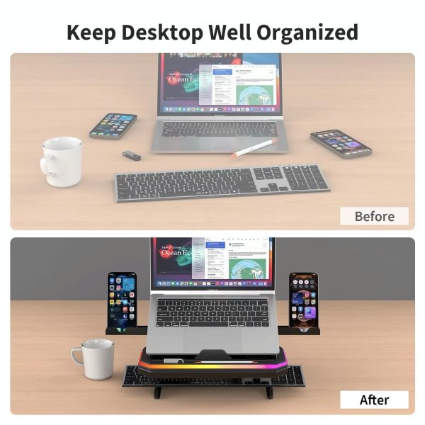 Adjustable Laptop Stand with 9 Levels of Lighting - Pink - Image 10