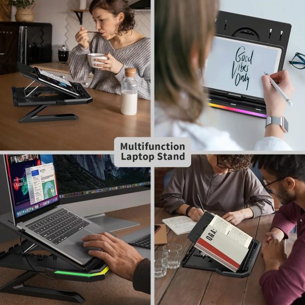 Adjustable Laptop Stand with 9 Levels of Lighting - Pink - Image 11