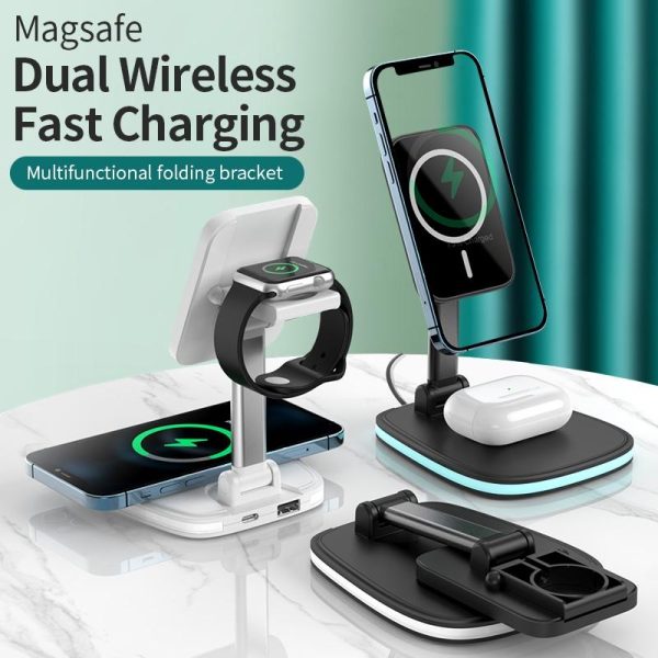15W Multifunctional Desktop Wireless Charger - White - Image 4