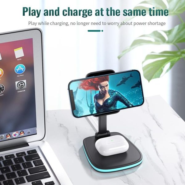 15W Multifunctional Desktop Wireless Charger - White - Image 9
