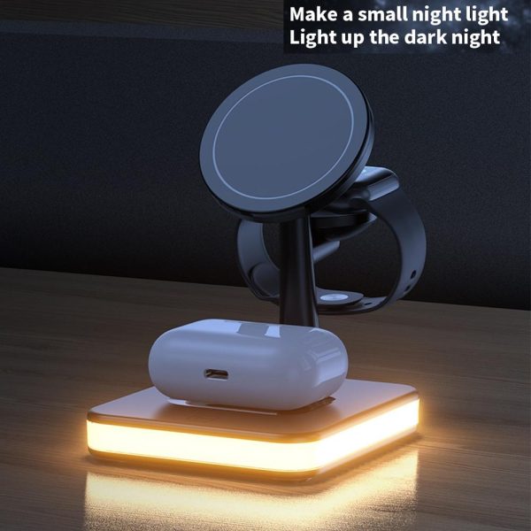 4 In 1 Magnetic Wireless Charger For Iphone / Iwatch / Airpods & More - White - Image 6