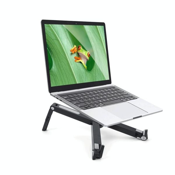 Foldable Non-slip Laptop Stand - Plastic Silicone - White - Image 7