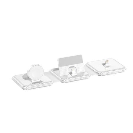 3 In 1 Wireless Charger For Apple Watch Phone & Headset - White