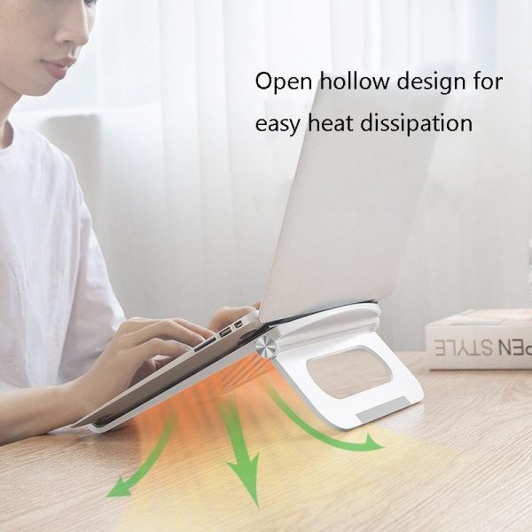 Foldable Laptop Cooling Stand - Height Adjustable - Black - Image 8