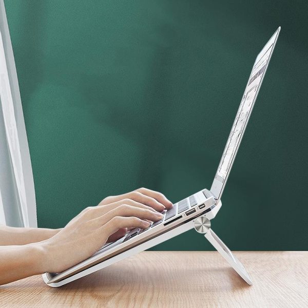 Foldable Laptop Cooling Stand - Height Adjustable - Black - Image 12