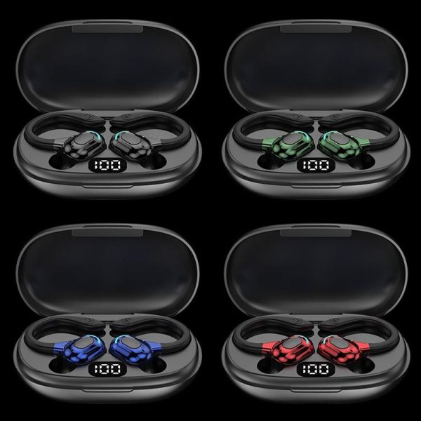 Wireless Bluetooth Earphones with Charging Case - F8 - Red Double Ear - Image 3