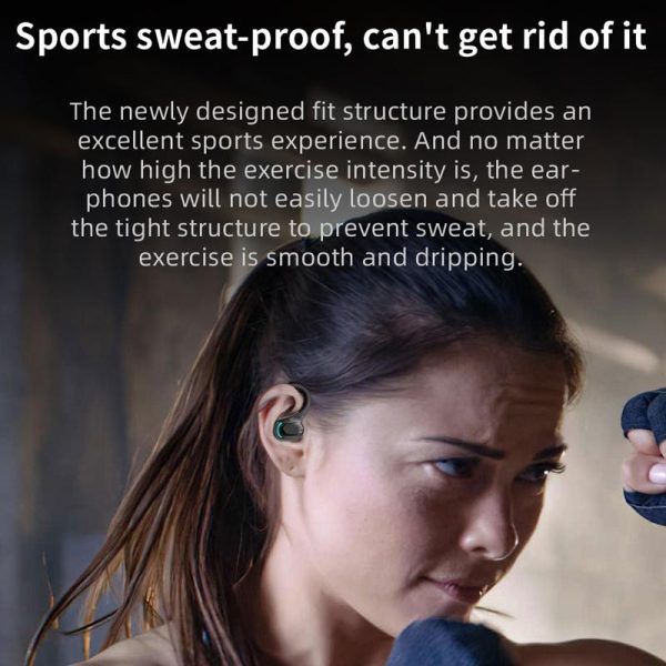 Wireless Bluetooth Earphones with Charging Case - F8 - Red Double Ear - Image 9