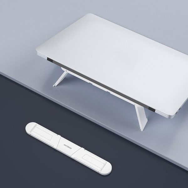 Portable Vertical Laptop Cooling Stand - Desktop Mount - White - Image 10
