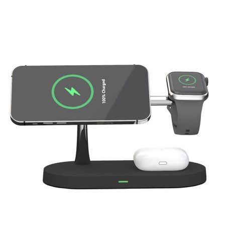 3 In 1 Wireless Charger With Night Light 15W - Black