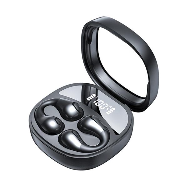 Smart Digital Display Bluetooth Earphones with Transparent Capsule Design - White - Image 2
