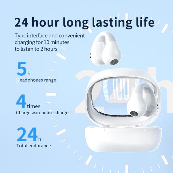 Smart Digital Display Bluetooth Earphones with Transparent Capsule Design - White - Image 10