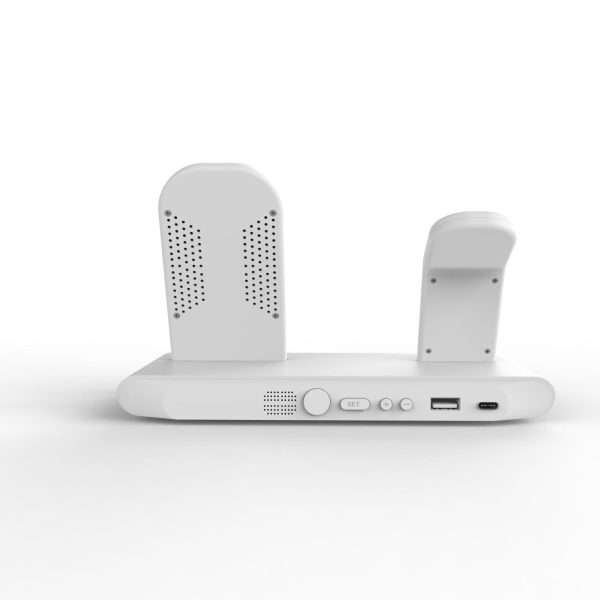 15W Wireless Fast Charge Stand With Clock And Folding Design-White - Image 8