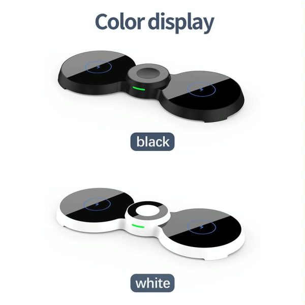 15W 3 In 1 Magnetic Wireless Charger For Phones Watch & Airpods - White - Image 3